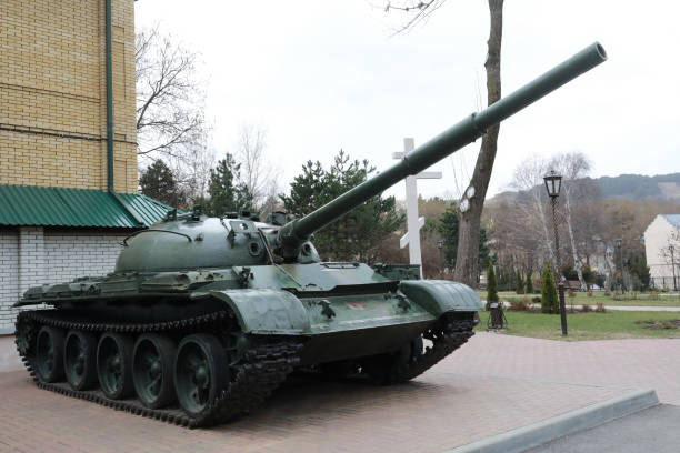 istock Details of old Soviet main battle tank T62 1249816743