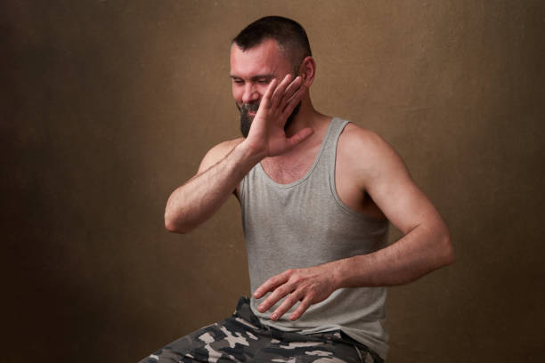 istock Strong bearded man. Portrait of a handsome man with a beard 1249821087