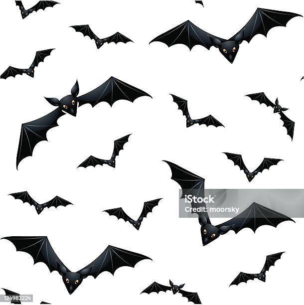 Carta Da Parati Senza Giunte Di Pipistrelli - Immagini vettoriali stock e altre immagini di Halloween - Halloween, Motivo decorativo, Motivo ripetuto