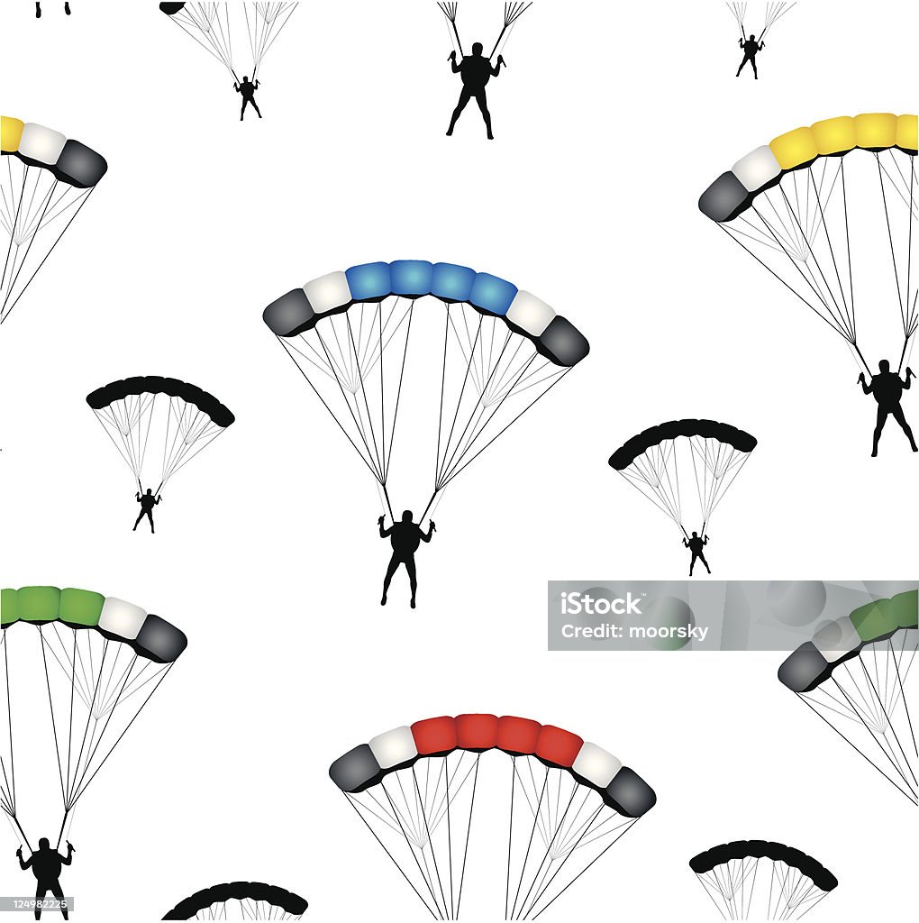 Paracaídas jumpers sin costuras vector papel tapiz - arte vectorial de Actividad libre de derechos