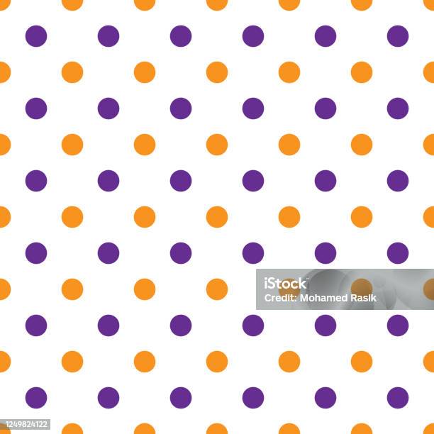 Pattern Yellow Violet Yellow Violet Polka Dots Seamless Pattern White Background Stock ...