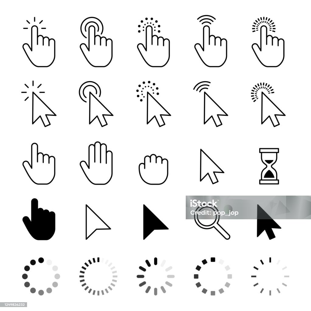 Mouse Cursor Icons - Vector stock illustration Icon Symbol stock vector