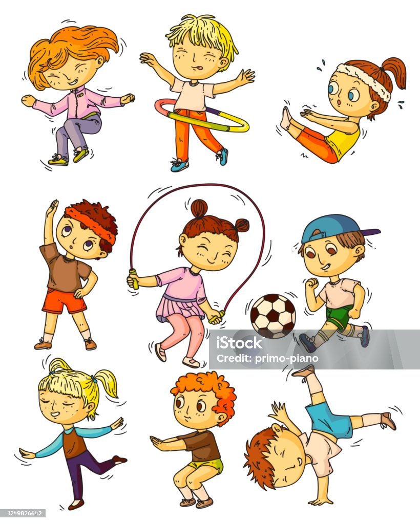 Ilustración de Deportes Para Niños Niños Haciendo Ejercicio Haciendo  Deportes y más Vectores Libres de Derechos de Adolescente - iStock