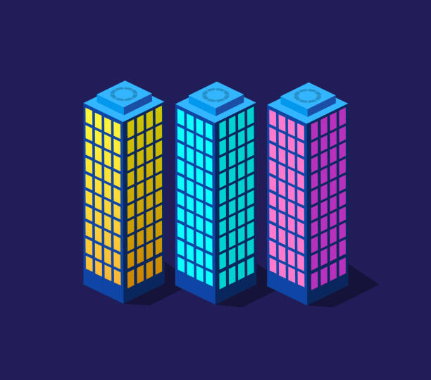 istock A smart 3D illustration city on a purple ultraviolet 1249827602
