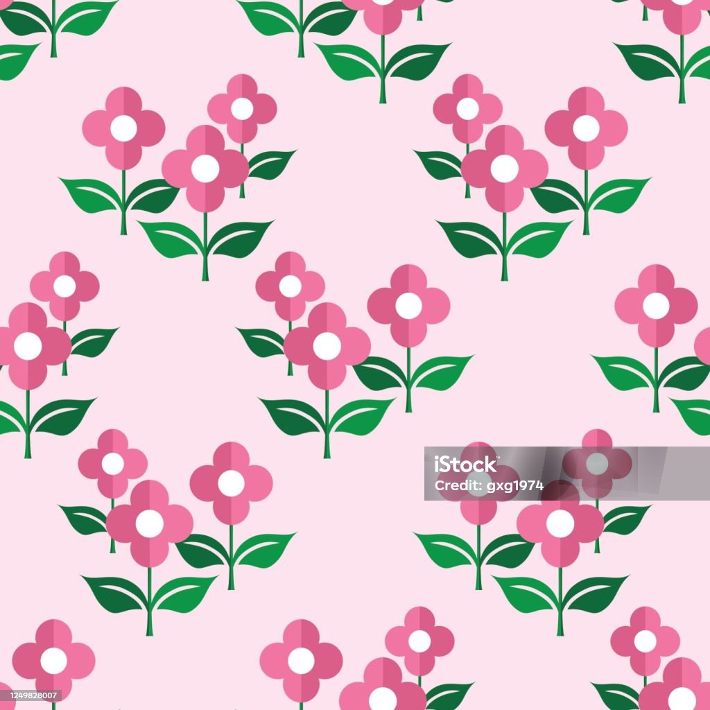 Repetitive Floer Pattern Flower Vector Repeat Surface Pattern Stock Illustration - Download ...