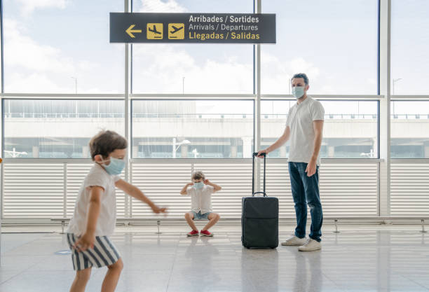 istock Family travelling with face masks for COVID-19 1249828544