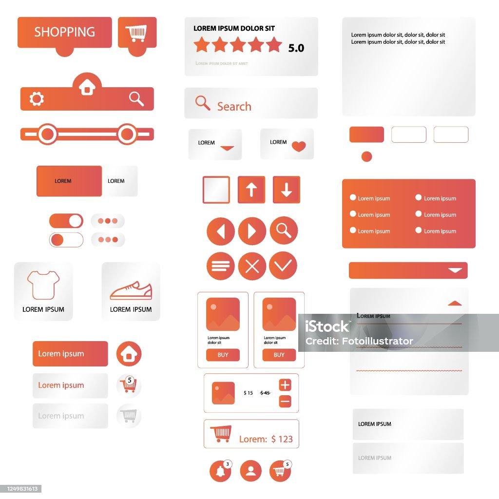 All User Ui User Interface Elements For Shopping Mobile App Ui Ux Design Kit ...