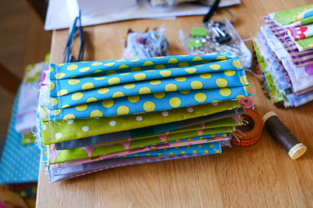 istock Protective homemade face masks made from fabric | do it yourself 1249831646