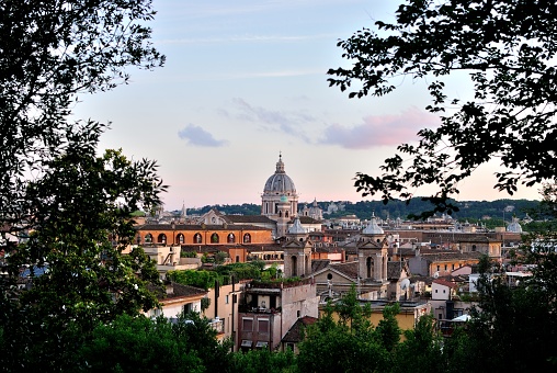 Rome cityscape: view from Villa Borghese