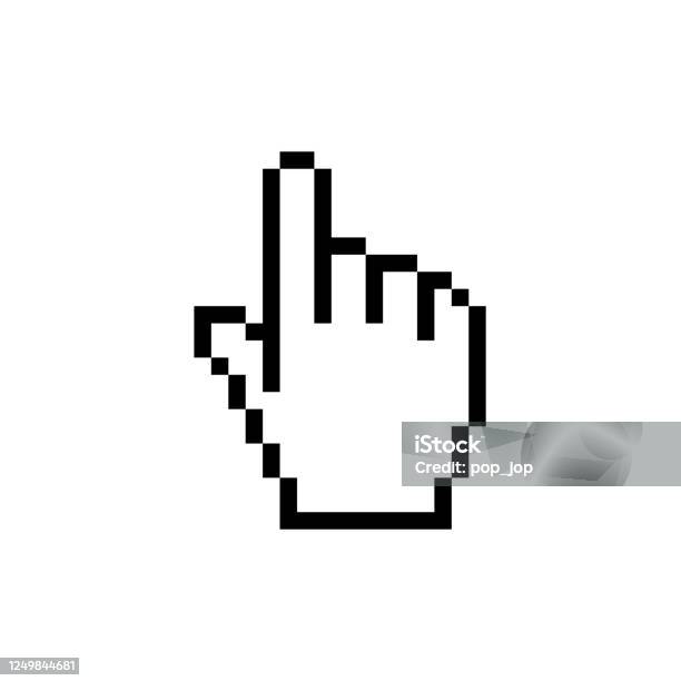 Pixel Cursor Icon Hand Mouse Click Vector Stock Illustration Stock Illustration - Download Image Now
