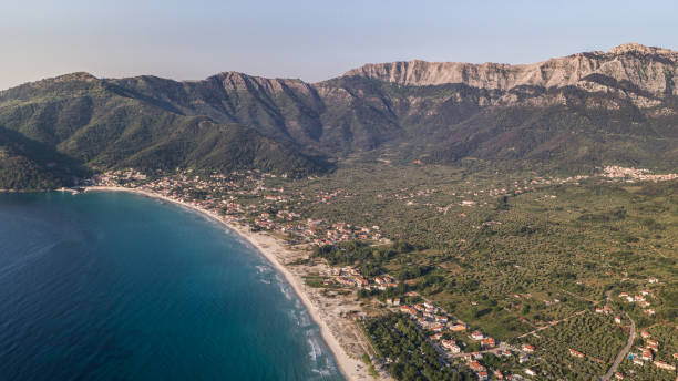 Psili Ammos beach, Thassos island, Greece stock photo