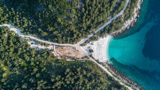 Marble beach (Saliara beach). Thassos island, Greece