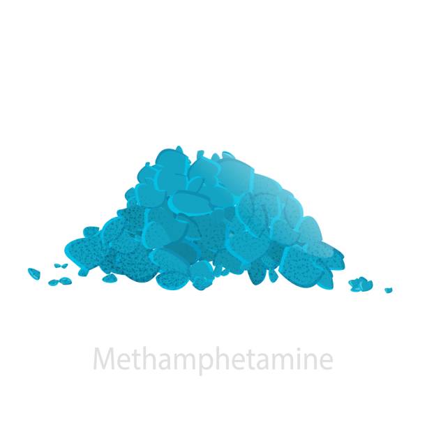 ilustrações de stock, clip art, desenhos animados e ícones de the drug is methamphetamine in the form of a pile of blue crystals - ecstasy