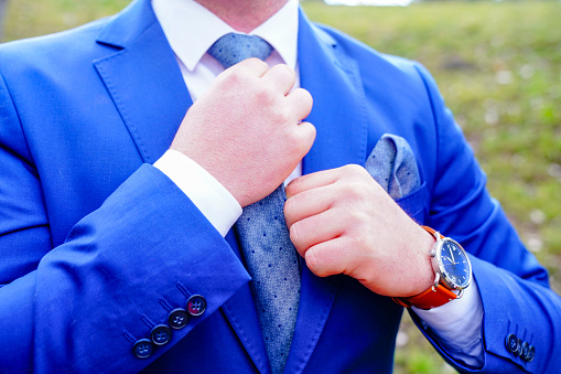 blue suit and business man detail