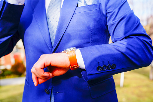 blue suit and business man detail