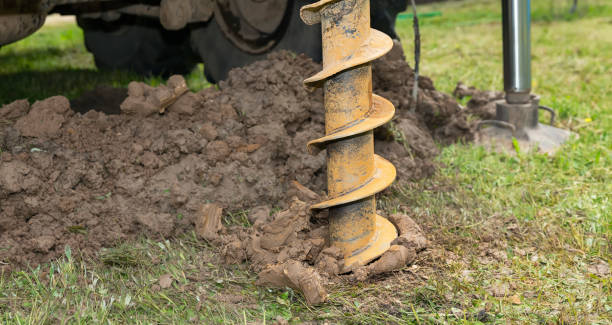 large drilling machine, well drilling - borehole imagens e fotografias de stock