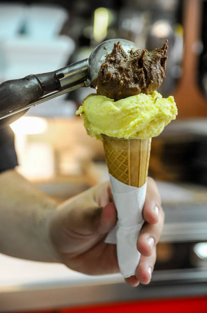 istock ice cream in cone, digital photo picture as a background 1249850854