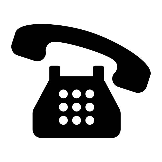 illustrations, cliparts, dessins animés et icônes de téléphone, appel, communication, appel icône noire - old telephone mobile phone retro revival