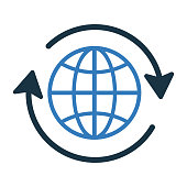 istock Global business or Worldwide icon 1249856487