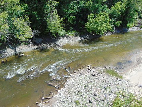 Low-level river with dry land 6