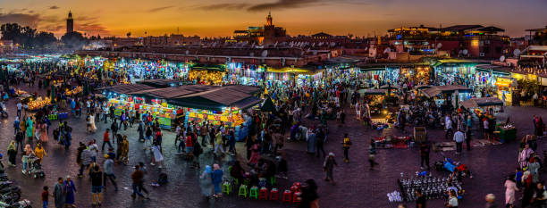 istock Beautiful sunset at Jemaa el-Fnaa square in Marrakesh 1249858247