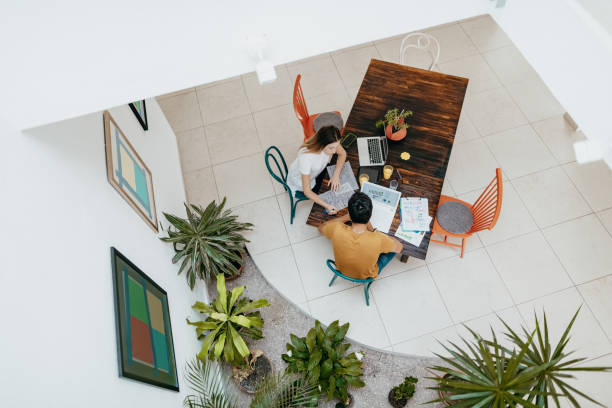 istock Business people having meeting during corona 1249858559