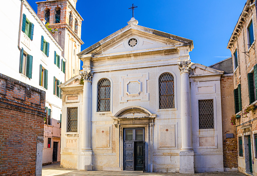 Venice, Italy, September 13, 2019: San Simeone Profeta or San Simeone Grande catholic church in sestiere Santa Croce in old historical centre of Venice city, Veneto Region