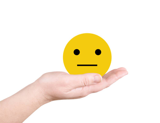 istock Yellow smiley on the palm 1249862188