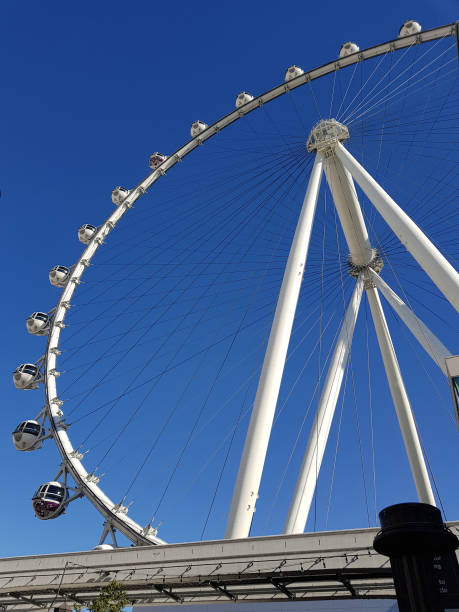 High construction of white metal and white baskets for passengers high roller
