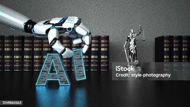Roboter Hand Ai Lady Gerechtigkeit Statue Stockfoto und mehr Bilder von Künstliche Intelligenz - Künstliche Intelligenz, Justizwesen, Anwalt