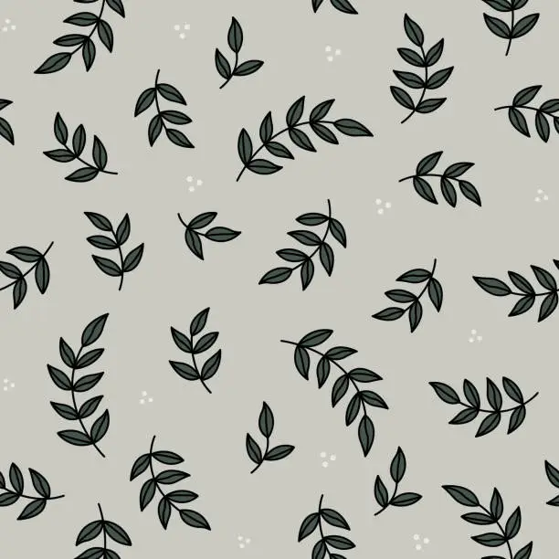 Vector illustration of Olive branch seamless pattern