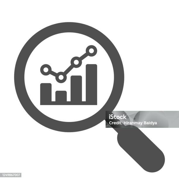 Analytics Analysis Statistics Searching Gray Icon Stock Illustration - Download Image Now