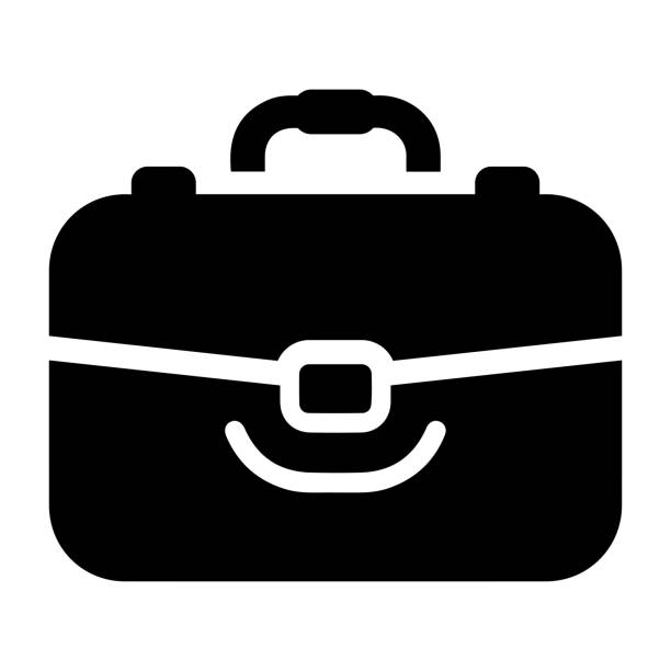 Briefcase or business services or suitcase black icon Perfect for use in designing and developing websites, printed files and presentations, stock images, Promotional Materials, Illustrations or Info graphic or any type of design projects. briefcase illustrations stock illustrations