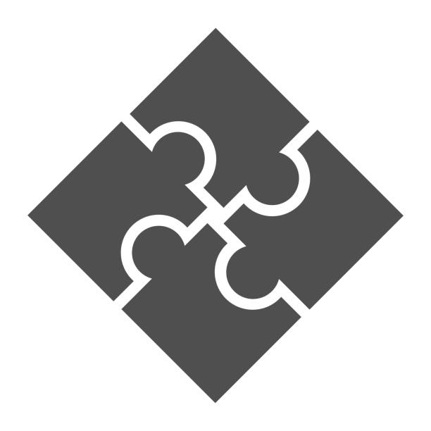illustrazioni stock, clip art, cartoni animati e icone di tendenza di icona delle soluzioni aziendali o del puzzle grigio - rompicapo immagine