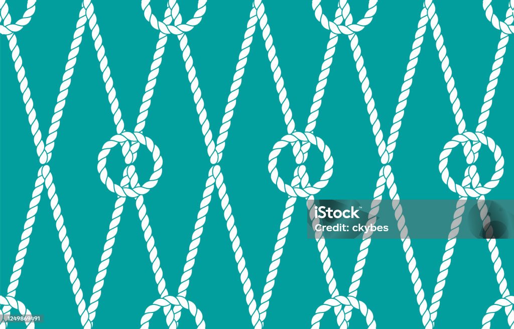 Rope Seamless Tied Fishnet Pattern Vector Wallpaper Stock Illustration ...