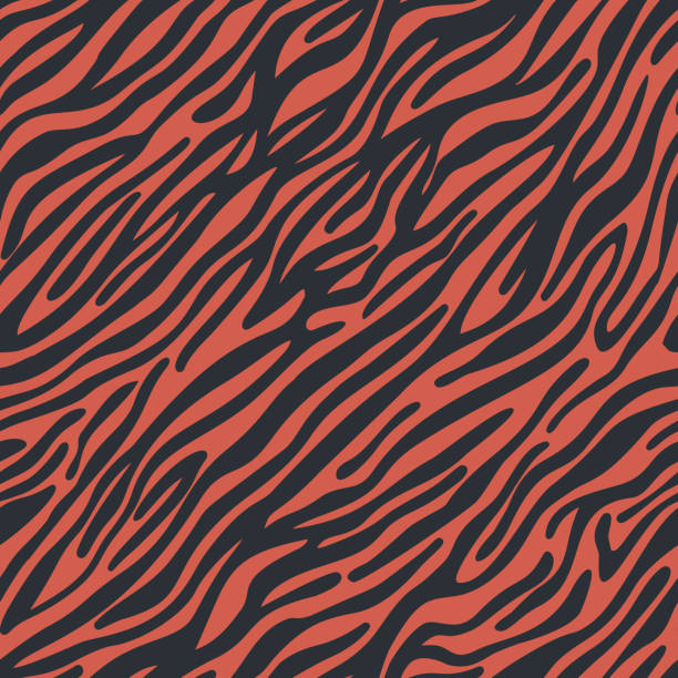 Zebra striped lines fur skin print texture seamless pattern. Animal background. Abstract curved lines ornament. Geometric shapes. Good for textile, fabric, fashion design. Zebra striped lines fur skin print texture seamless pattern. Animal background. Abstract curved lines ornament. Geometric shapes. Good for textile, fabric, fashion design. animal body part illustrations stock illustrations