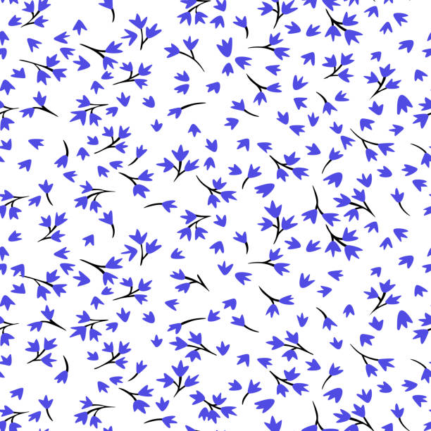 ditsy floral nahtlose muster. einfache wiese wildblumen isoliert. flache zeichnung. kleine gänseblümchen im cartoon-stil. frühling natur botanischen hintergrund. modedesign für stoff und textil. - beautiful leaf floral pattern vector stock-grafiken, -clipart, -cartoons und -symbole