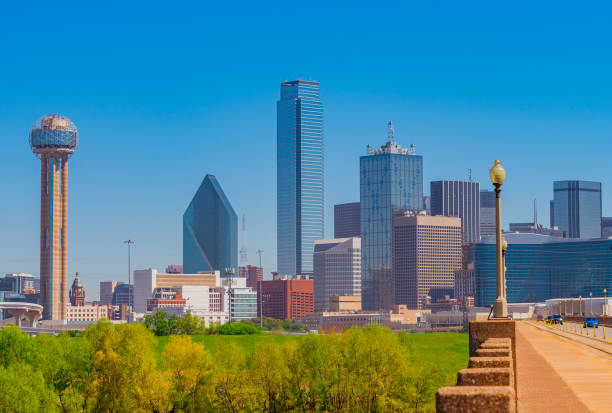 istock Bridge leads to Dallas skyline in Texas 1249873949