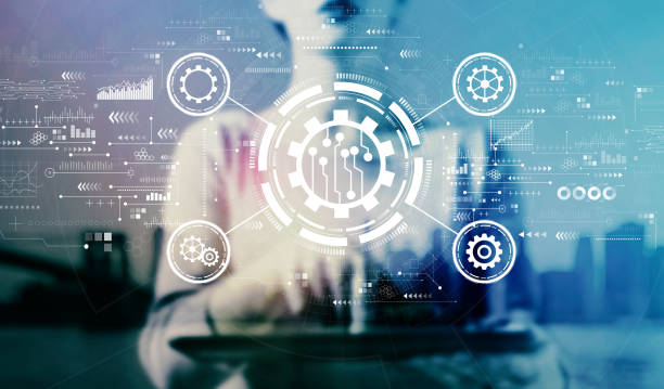 istock Automation concept with businesswoman using a tablet 1249876122