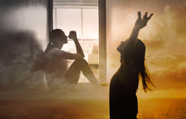 istock Young woman feeling free and happy praying asking god for help. 1249878995
