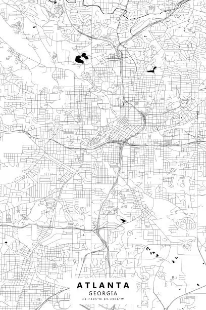 Vector illustration of Atlanta, Georgia Vector Map