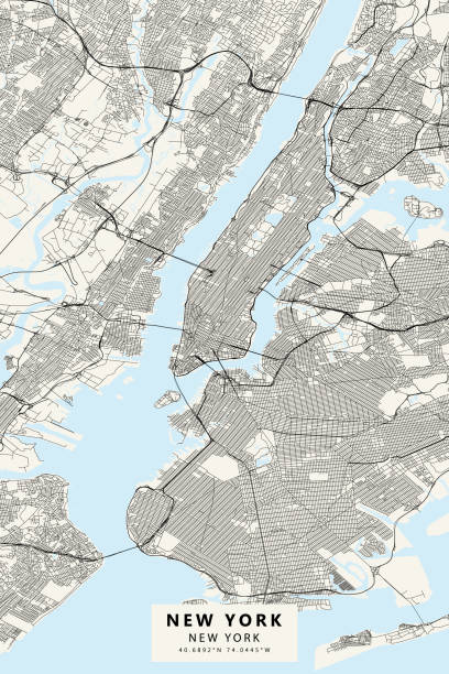 ilustrações de stock, clip art, desenhos animados e ícones de new york city vector map - brooklyn nova iorque
