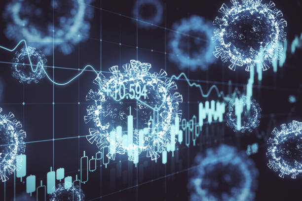 istock Microorganism coronavirus 2019-nCov and creative chart 1249882309