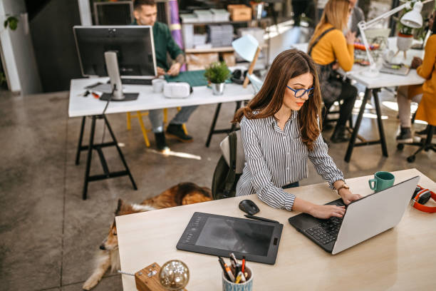 istock Young woman working on laptop 1249888933