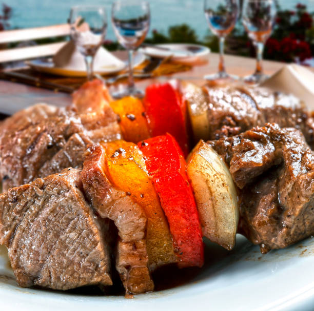 istock Delicious meat skewer 1249895099