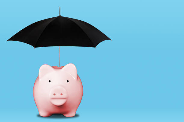 istock Saving For a Rainy Day Concept With Piggy Bank Shielded From Rain 1249898190
