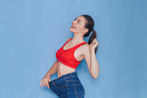 Slim woman in jeans
