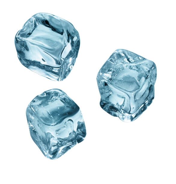 istock Ice cubes isolated on white background with clipping path 1249912342