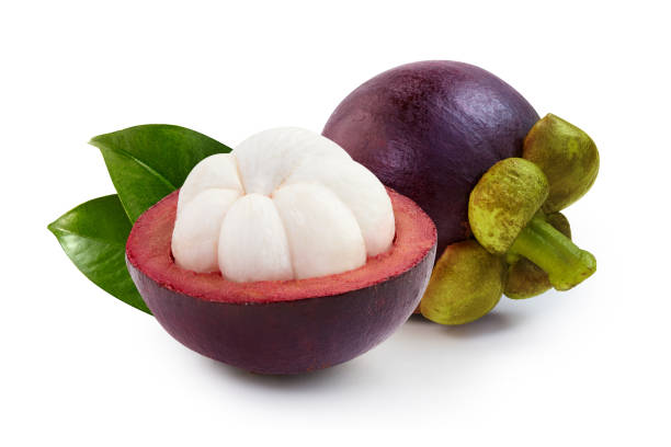 istock Mangosteen isolated on white background 1249912500