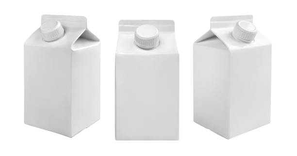istock Juice and milk blank white carton boxes with different view isolated on white. 1249916171